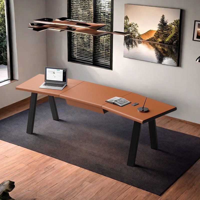 Bureau à forme libre Maksimas, Orange, H 29,53 po x l 86,61 po x P 27,56 po