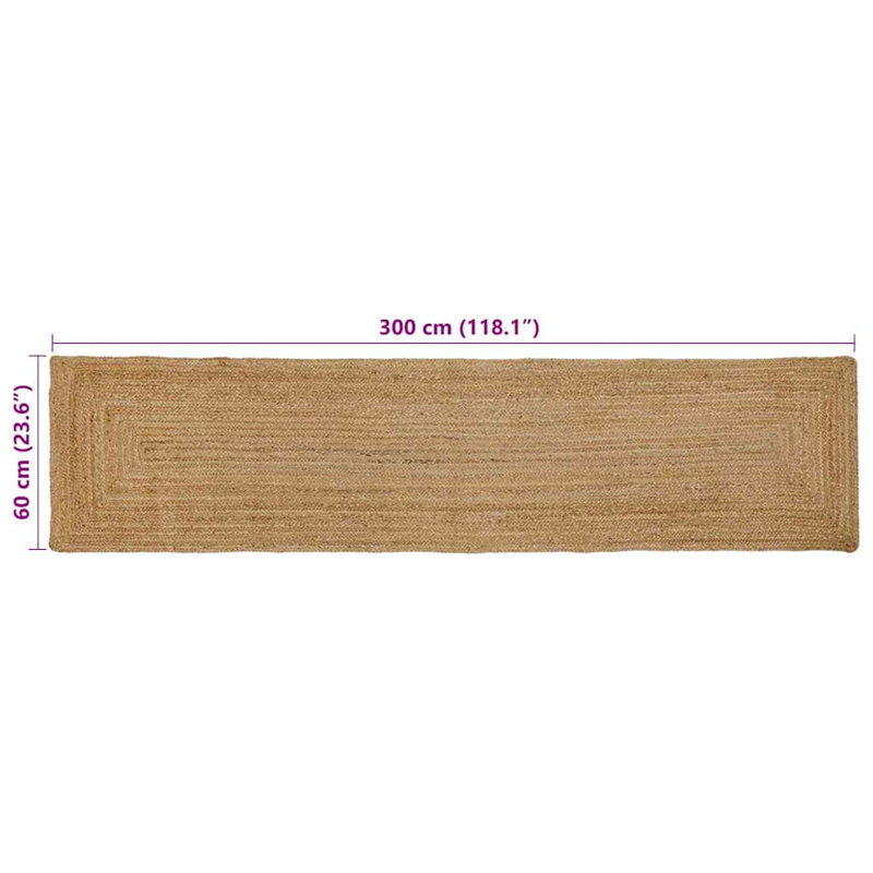 Linen Hand Hooked Area Rug, Runner 60 x 300 cm