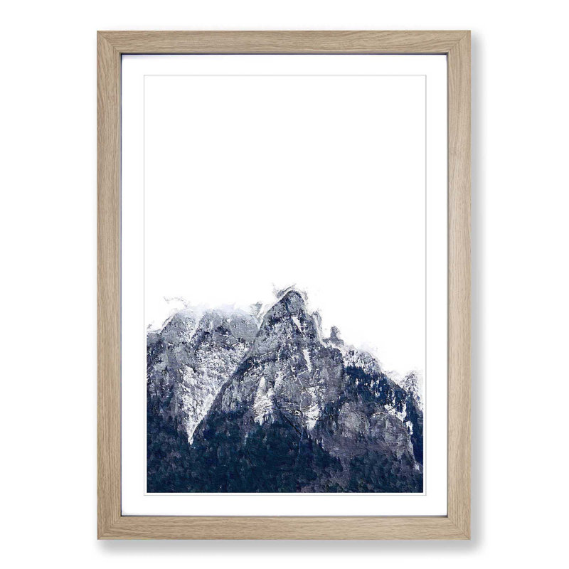 Bucegi Mountains in Romania - Picture Frame Painting Print, Oak Framed, 65cm H x 48cm W x 2cm D