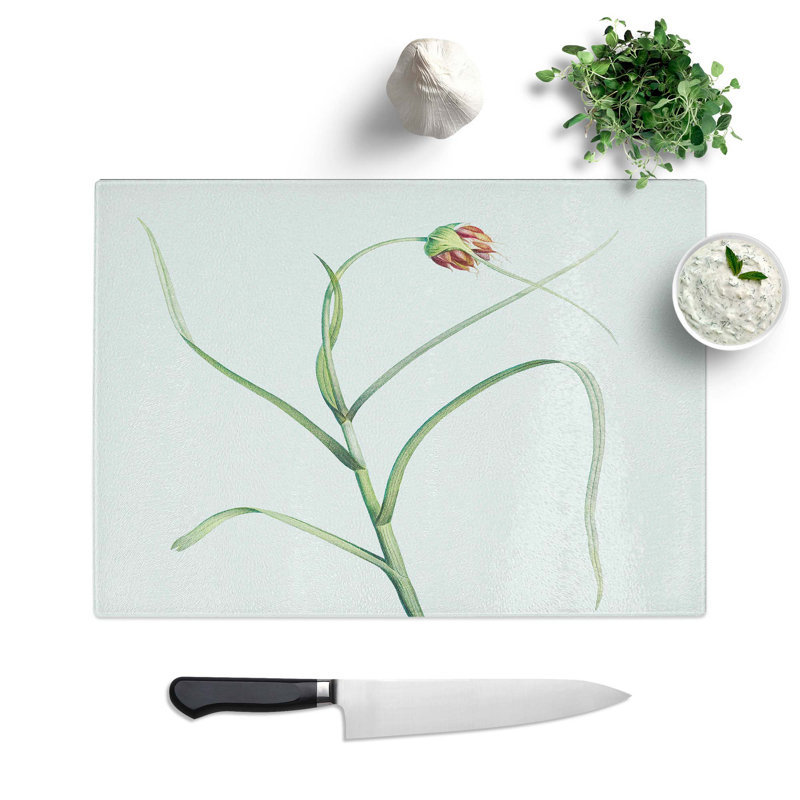 Glass Garlic Flower in Bloom by Pierre-Joseph Redoute Chopping Board, 39 cm W x 28.5 cm L