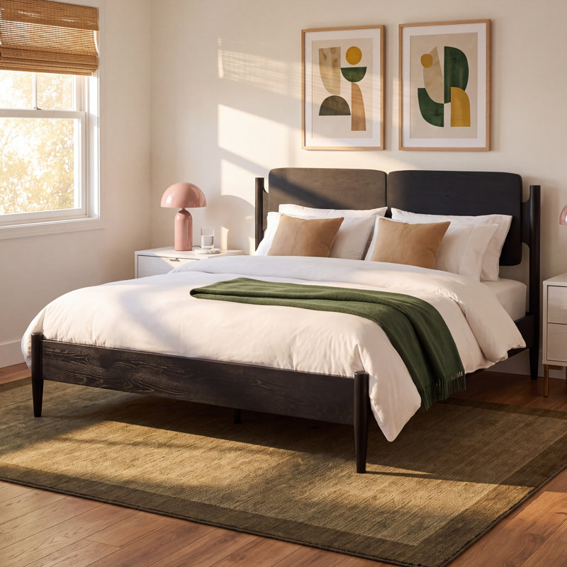 Lukowski Platform Bed, King, Charcoal