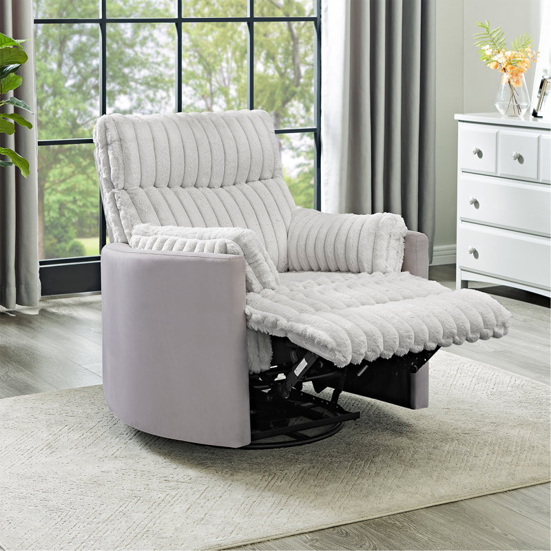 Fauteuil inclinable manuel en velours côtelé Bocaton, Gris