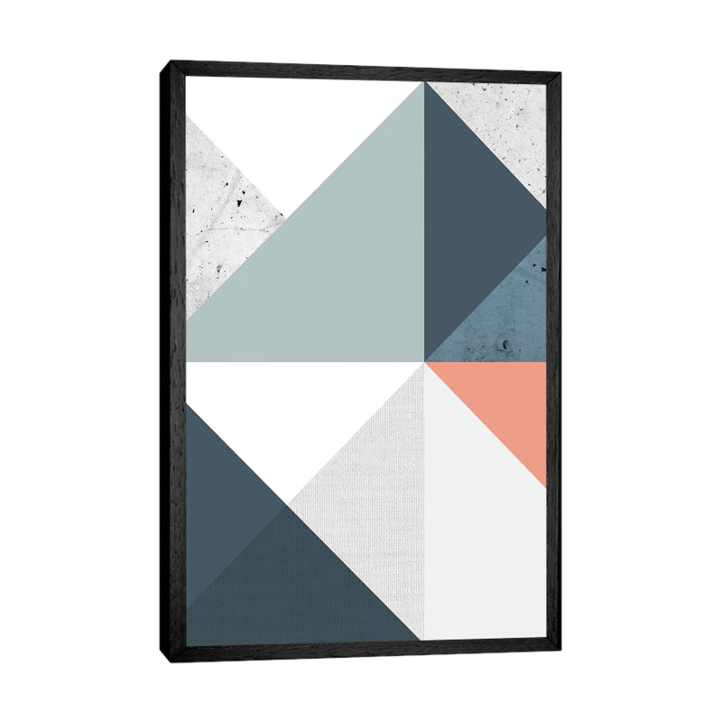 Modern Geometric XII - Print on Canvas, 101.6 cm H x 66.04 cm W, Black Framed