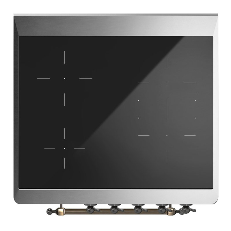 Majestic III Series 30 Inch Induction Range with 4 Induction Elements in Antique White (Burnished Trim), Burnished