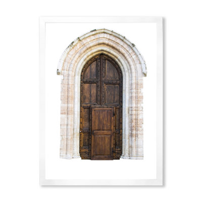 La porte d'entrée en bois de la vieille maison italienne I - photographie sur toile