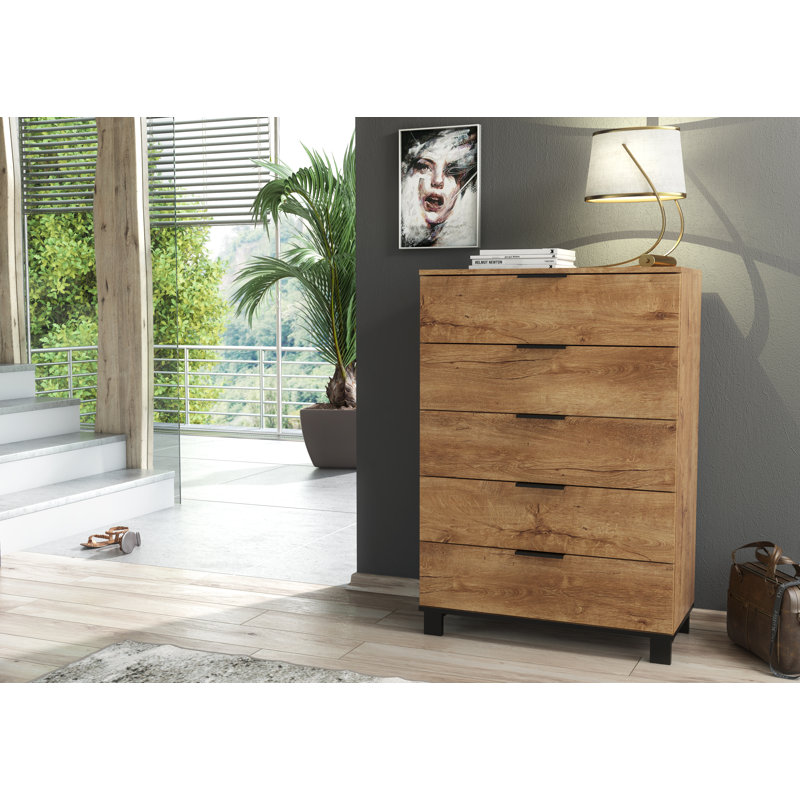 Cozy 80cm W 5 - Drawer Chest of Drawers