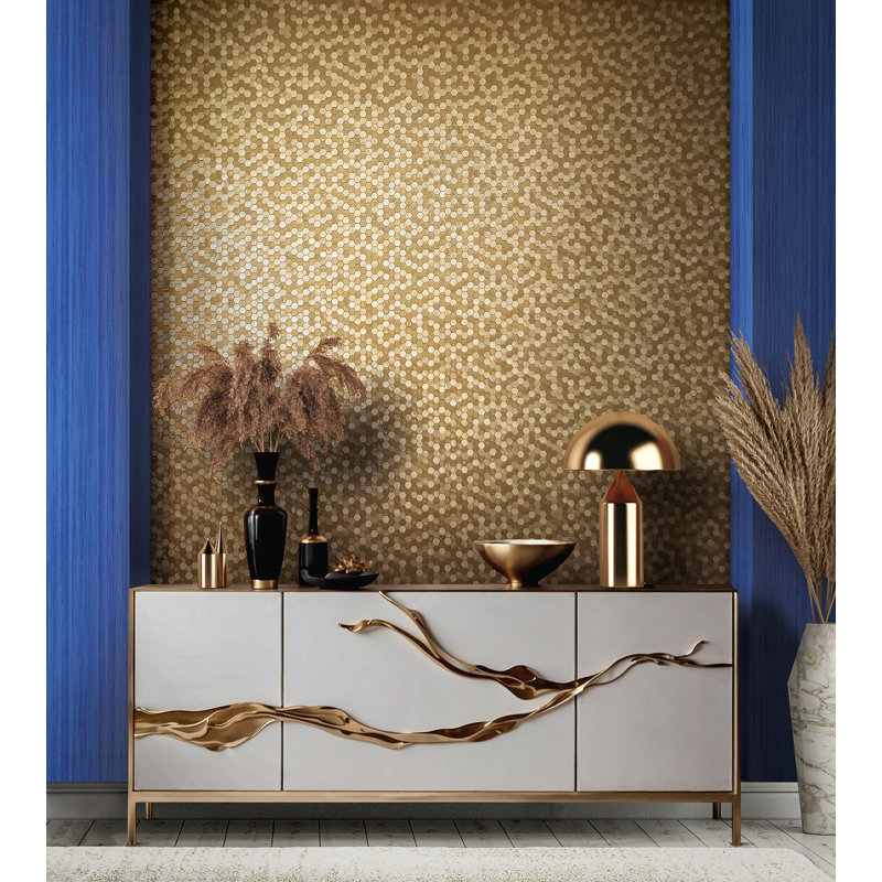 Galerie Fashion Icon Tile optics Wallpaper, Gold