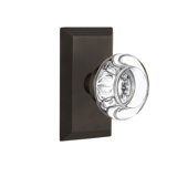 Studio Plate with Round Clear Crystal Door Knob