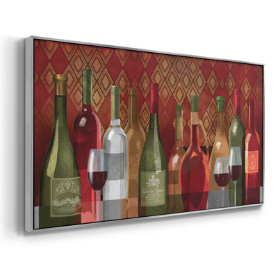 Dégustation de vin - Toile tendue avec châssis encadré - Prêt à être accroché