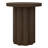 Olie 20" Wide Round Fluted Side Table in Brown Oak-1314869705