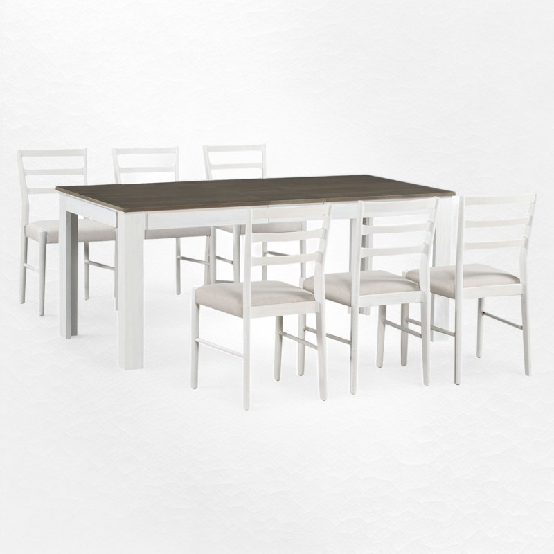 Ensemble repas pour 6 personnes Silsbee, Brun, Blanc, Blanc / beige