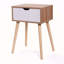 Ensemble de 2 tables de chevet, table de bout moderne avec tiroir, table d'appoint en bois pour le salon et la chambre à coucher, mobilier de maison, naturel
