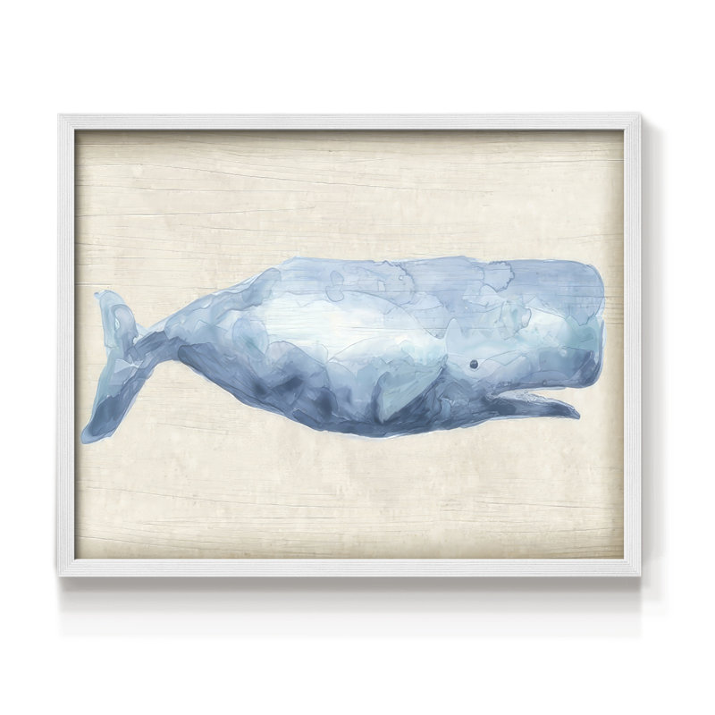 Rustic Whale I -Framed Print - Restickable, H 11 po x l 14 po, Blanc
