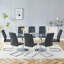 Ensemble de table et de chaises. Table en verre trempé 71 pouces x 35,4 pouces-129223910-129223913-129223914