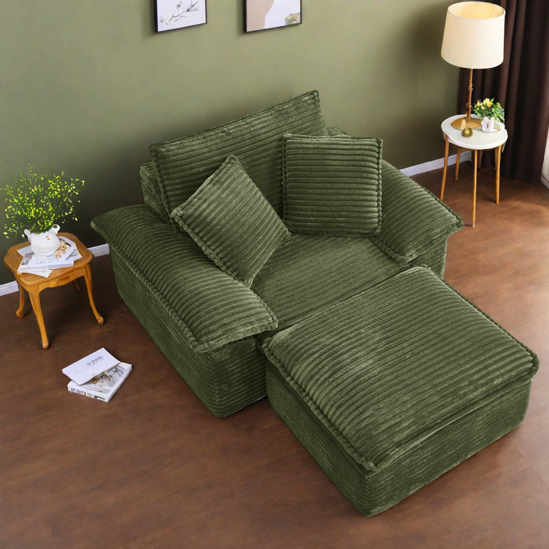 Chaise modulaire à compression, canapé-lit moderne en velours côtelé vert pour la maison