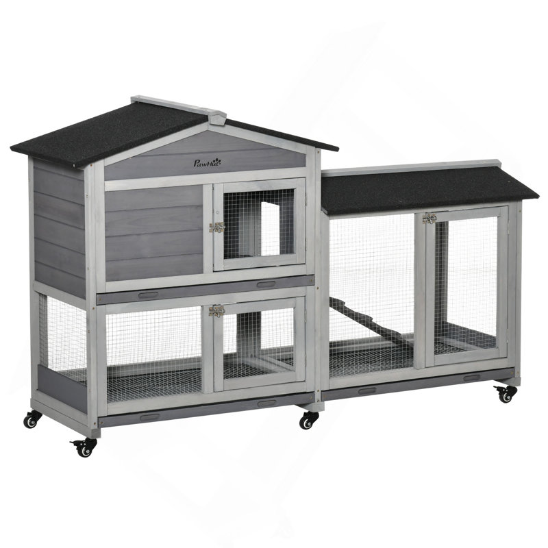 Cage à lapin en bois Pawhut