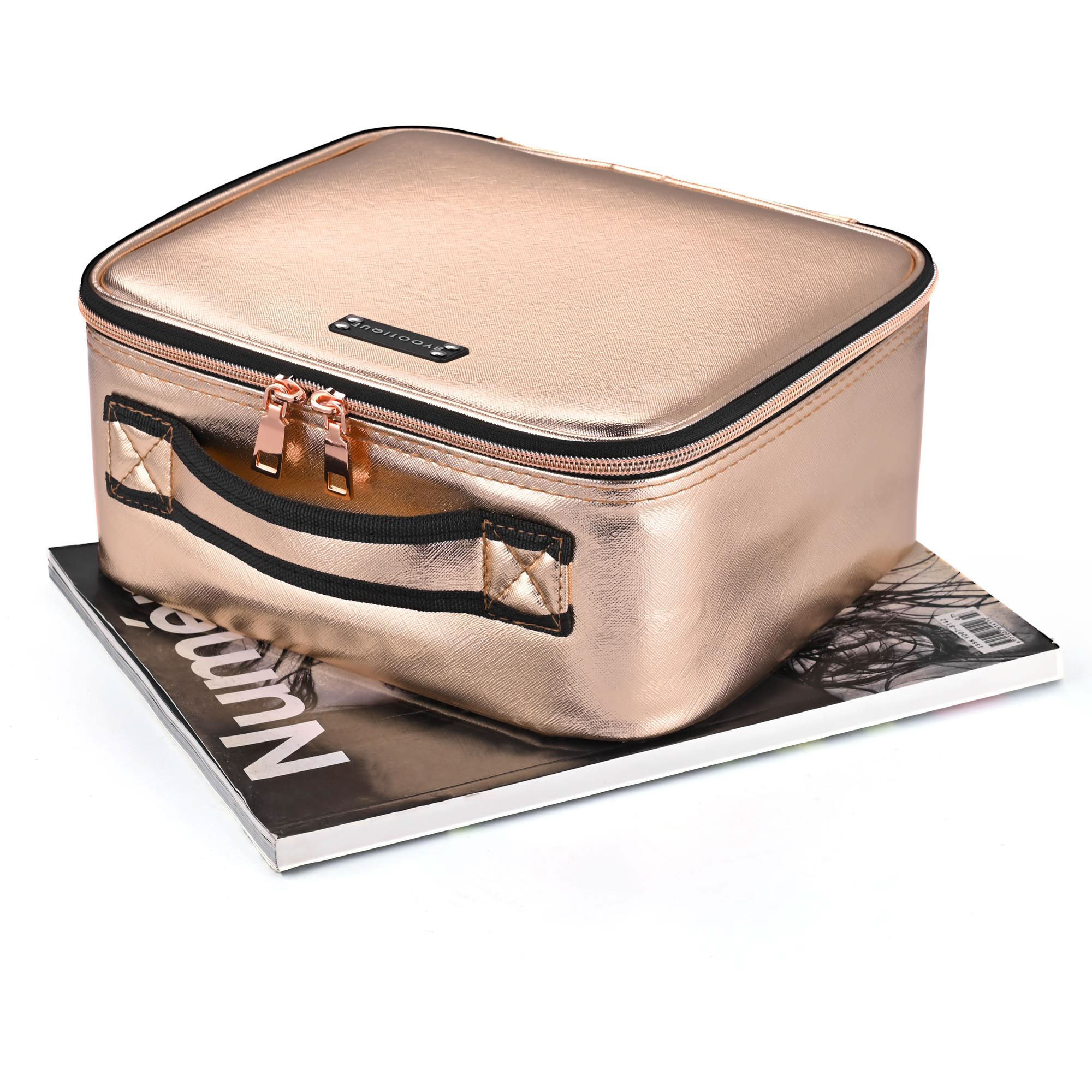Professional Cosmetic Makeup Case Travel Wash Toiletry Bag Organizer Storage Box in Black