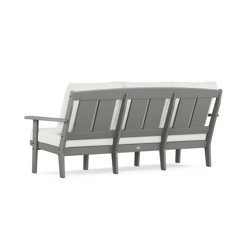 Lakeside Mission Deep Seating Sofa, Natural Linen, Slate Grey