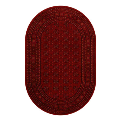 Amro Geometric Area Rug in Red