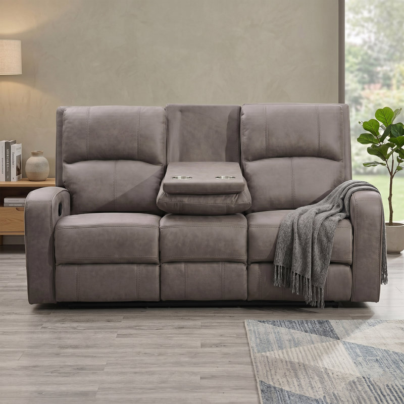 Champlin 3 Seater Reclining Sofa, Taupe