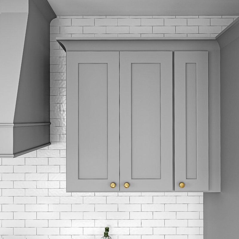 Armoire murale d'angle, Gris, 24" W x 36" H x 12" D