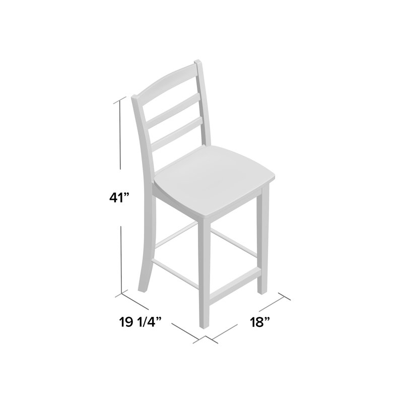 Tabouret de comptoir 24 po Klynn, Blanc