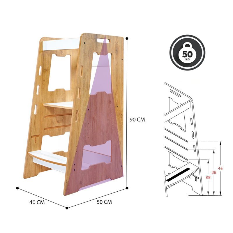 Learning Tower 2 - Montessori Learning Tower: Step Stool for Kids Toddlers (2-6) Anthracite, Natural/White