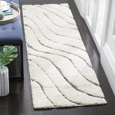 Tapis crème à motif abstrait Ashal