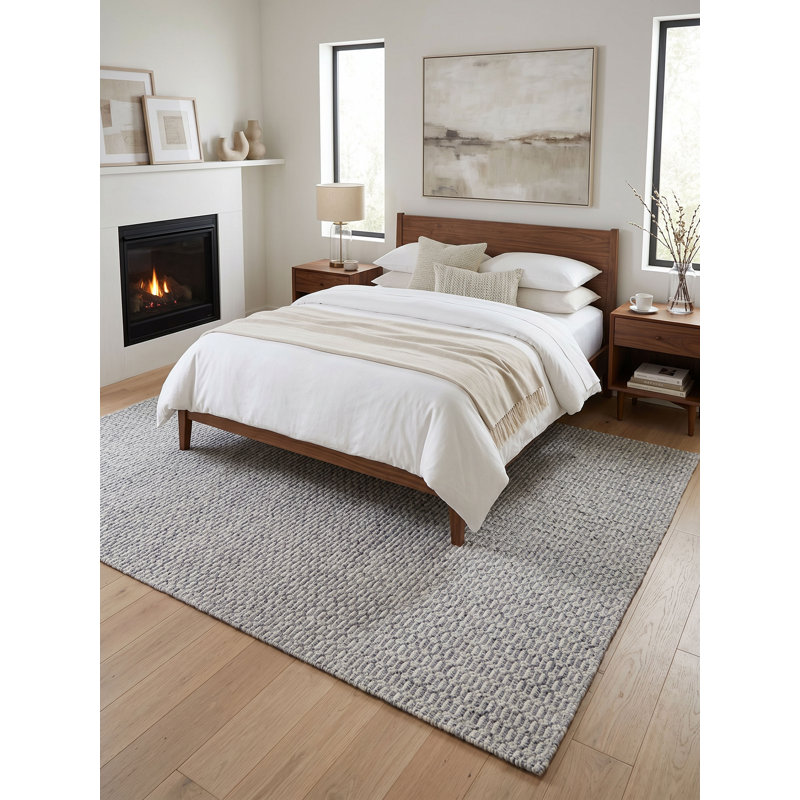 Mantra Geometric Area Rug in Gray, Rectangle 8' x 10'