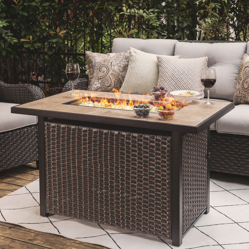 Table de foyer d'extérieur au propane H 25,6 po x l 42,8 po Pieres
