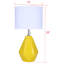 Lampe de table 1 lumière Mereus avec finition jaune moutarde et chrome et abat-jour blanc
