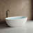 63" x 30.71" Freestanding Soaking Solid Surface Bathtub