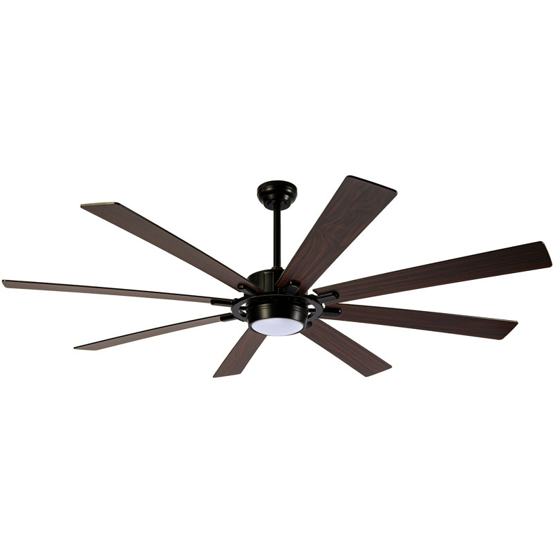 Ventilateur de plafond moderne de 183 cm (72 po) avec lumière et télécommande, moteur CC réversible à 6 vitesses, grand ventilateur de plafond à intensité variable pour salon