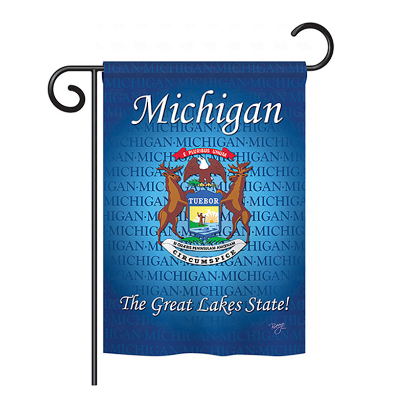 Double Sided Polyester House Flag, 40" H x 28" W, Michigan