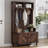 Hall Tree with 4 Hooks，Storage Bench,