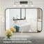 Alizeh Wall Mirror Rectangular Rounded Corners Hanging Vanity Mirror For Living Room Bedroom Bathroom Entryway, Black-331007416-331007417