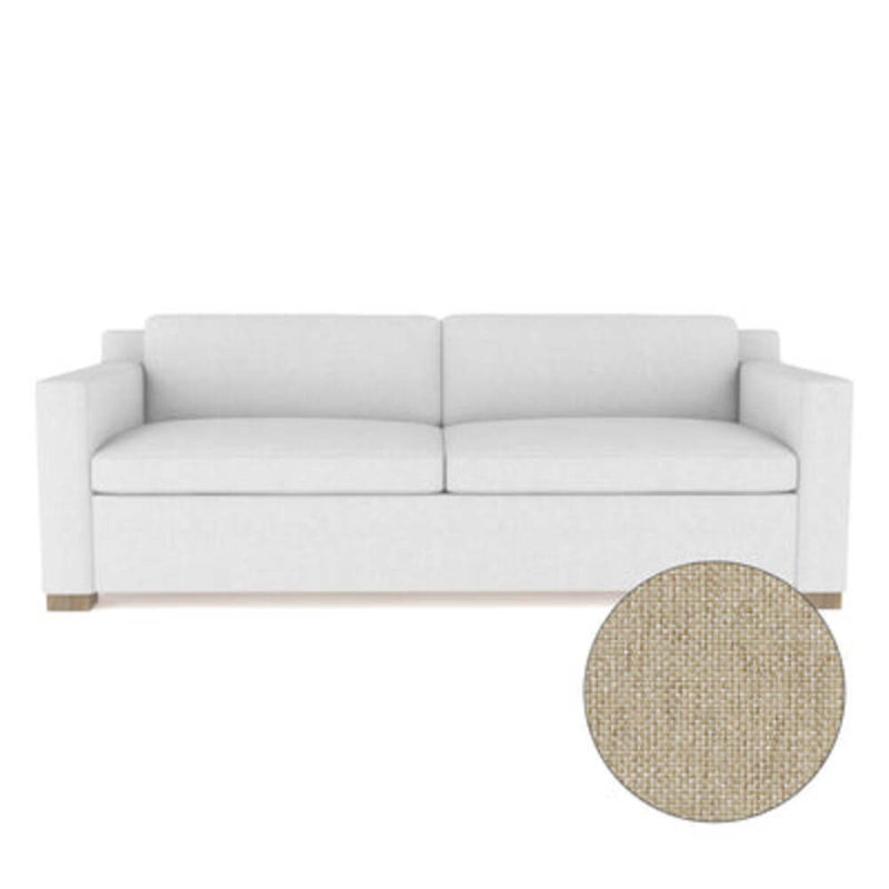 Causeuse Mercer, H 33,5 po x l 72 po x P 39 po, Lin huître Pebble Weave, Naturel
