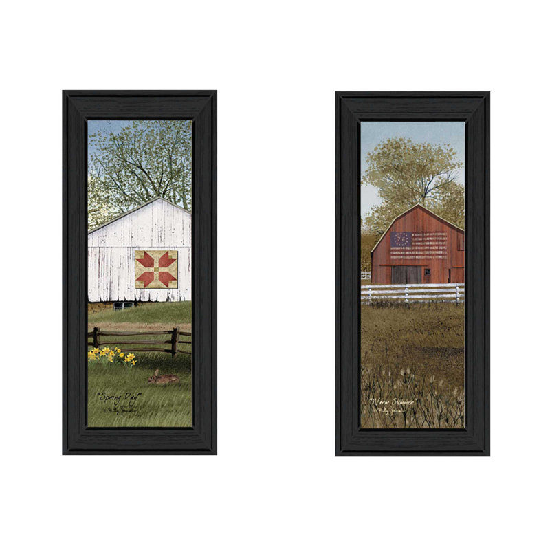Décoration murale encadrée 2 pièces Country Barns par Billy Jacobs