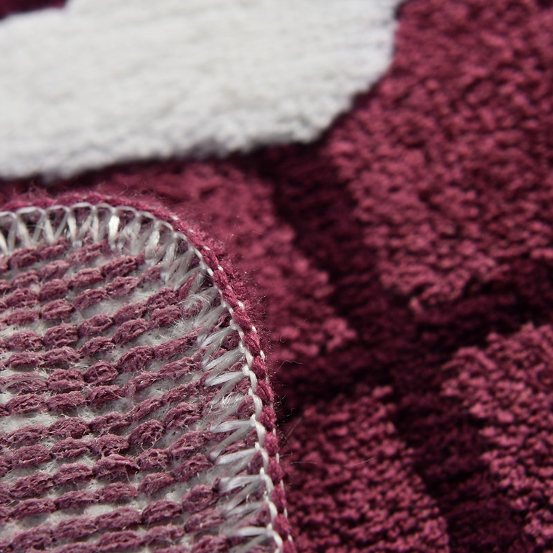 Ensemble de tapis de bain 2 pièces Elsaid, Mauve / blanc