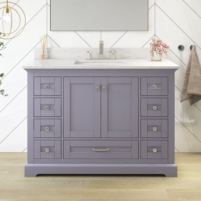 48'' Single Sink Freestanding Bathroom Vanity With Carrara Countertop