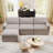 100.4" L-Shaped Chenille Sectional Sofa With Reversible Ottoman And Storage-2086502903
