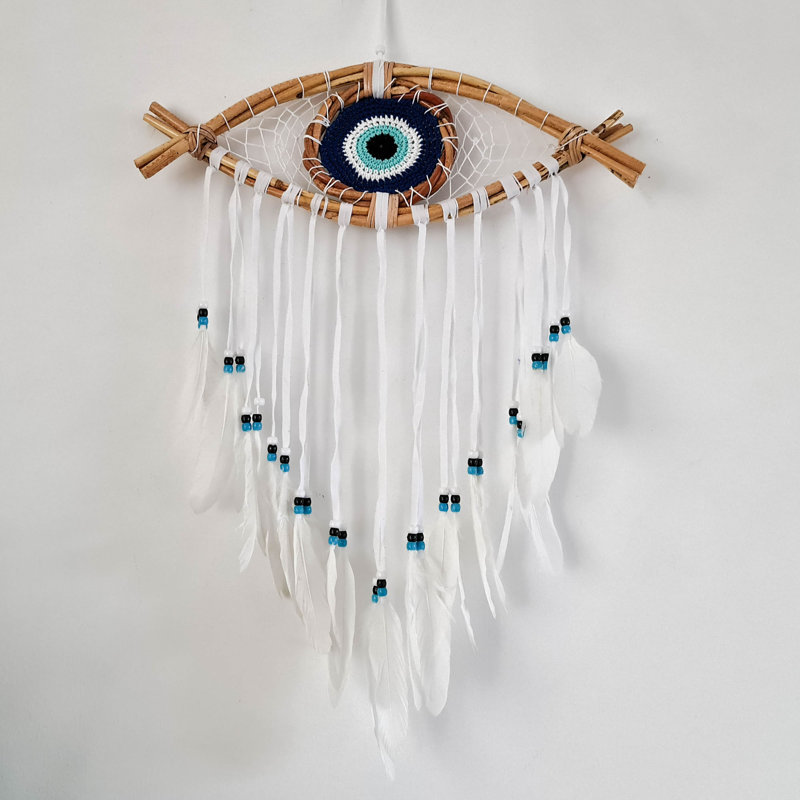 Hand Woven Cotton Wall Hanging, White, 4cm H x 15cm W