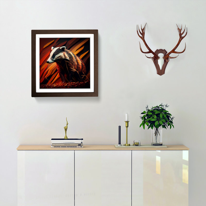 Single Picture Frame Print on Wood, Walnut