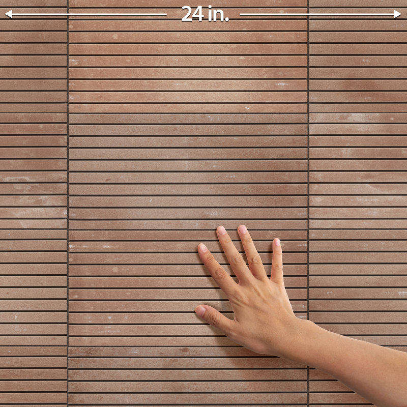 Americana Boston Strata 6-7/8 In. X 14 In. Porcelain Floor And Wall Tile, Brown;Orange