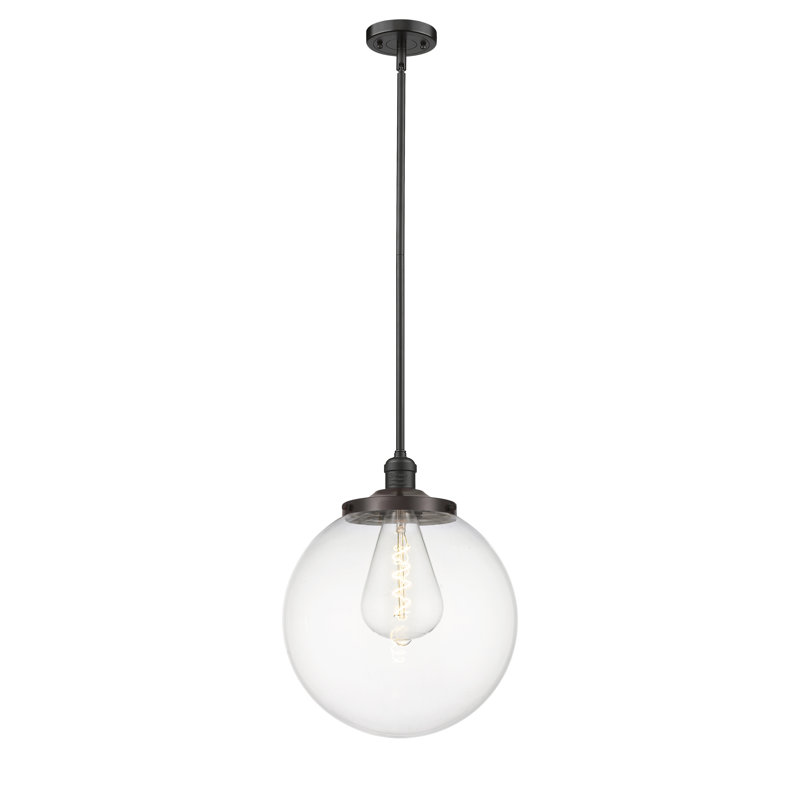 Beacon 1 - Light Single Globle Pendant, Oil Rubbed Bronze, Clear