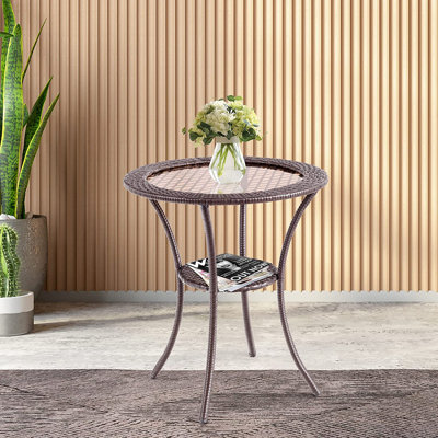 Lebrun Round Metal Outdoor Side Table , 64cm cm W 64cm cm D