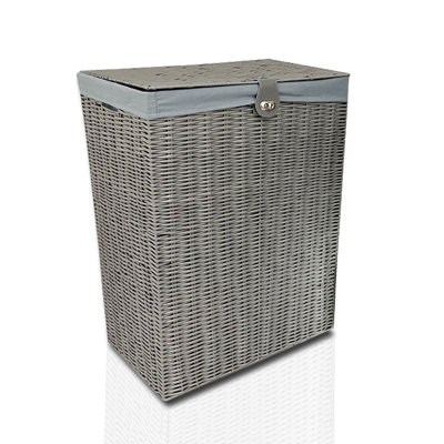 Hand Woven Plastic Laundry Basket with Handles