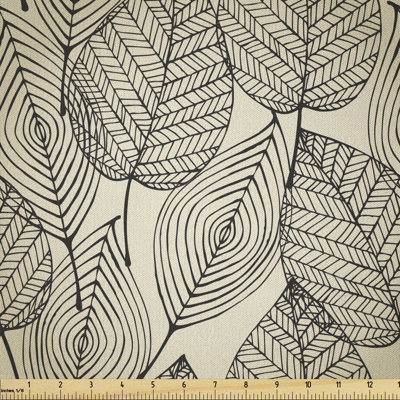 Dasaan Autumn Geometric Leaf Pattern Ornamental Foliage Multi-Purpose Fabric