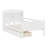 Wood Platform Bed With Built-In LED Light, Multi-Functional Headboard, Guardrail And 2 Drawers-1324353536