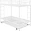 Lit simple superposé au dessus d'un lit gigogne en blanc - Pièce moderne additionnelle pour chambre fonctionnelle-75852813